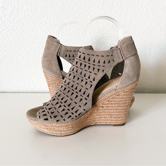 Marc Fisher Helina Jute Espadrille Platform Wedges Taupe  Size 8 - Picture 5 of 9